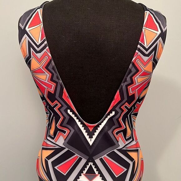 Orange & Black Aztec Print Mini Dress - Picture 5 of 10